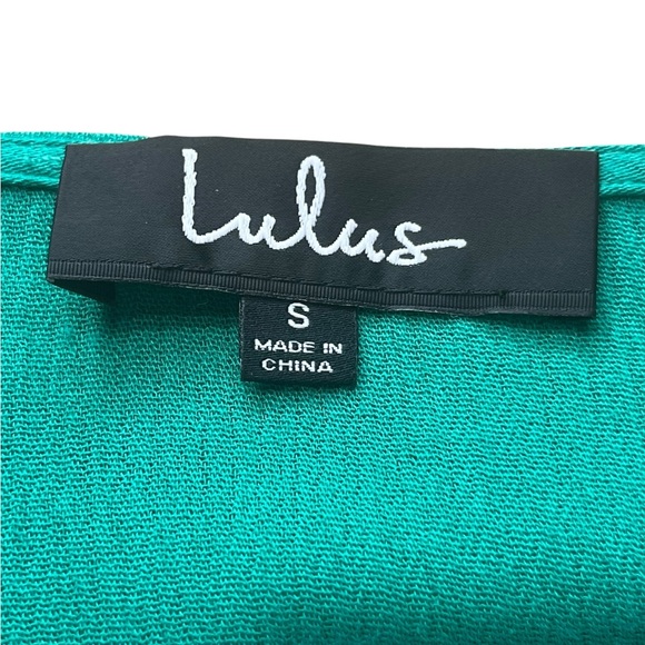 Lulus Green Maxi Wrap Dress Size Small Flutter Sleeve V Neck Tie Waist Boho - Picture 9 of 12